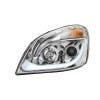 Chrome Projector Headlight With LED Dual Function Turn Signal Right White