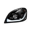 Freightliner Cascadia Headlights (Blackout Housing with Dual-Function LED Turn Signals) (Right View, White)