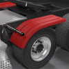 Minimizer 4070 Series Red Poly Super Single Truck Half Fenders On Truck