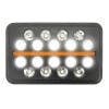 6"x 4" Rectangular Black Ops LED Headlight Front Center and Orange