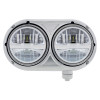 5 3/4" Peterbilt 359 Silver Style Stainless Dual Round LED Headlight RH