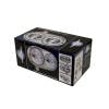 5 3/4" Peterbilt 359 Style Stainless 8 LED Dual Black Round Headlight Box