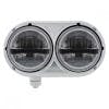 5 3/4" Peterbilt 359 Style Stainless 8 LED Dual Black Round Headlight Driver