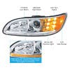 Projector Headlights With Amber LED Marker Light & Dual Function LED Glow Light - Info