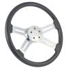 Highway Wheels 18" Gray Painted Steering Wheel With Chrome Dual Classic Spokes 5 Hole Button