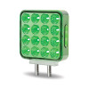 Square Dual Function Double Face Fender LEDs Green