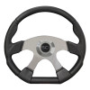 18" Black Polyurethane D Shape Steering Wheel - Halo Ring Center Style