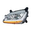 Peterbilt 579 587 Chrome Aftermarket Projector Headlights - Turn Signals On