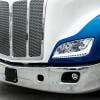 Peterbilt 579 587 Chrome Aftermarket Projector Headlights - On Truck 2