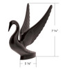 Matte Black Swan Truck Hood Ornament Dimensions