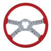 18" Red Chrome Skull Spoke Steering Wheel