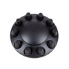 Satin Black Front Axle Cover With Removable Hubcap & 33mm Thread-On Lug Nut Covers Top View