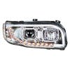 Peterbilt 388 389 Aftermarket Chrome Projection Headlight with LED Bar Front On Passenger