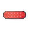 6" Oval Anodized Red Stop Tail Turn LED Light On