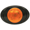 Oval P3 LED Clearance Marker Lights With Black Chrome Bezel Amber Lens