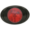 Oval P3 LED Clearance Marker Lights With Black Chrome Bezel Red Lens