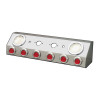 Universal Double Connector Airline Box - (6) 2" Round Flat/ (2) 4" Round Load Lights With Bezels