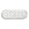 6" Oval 12 LED Red White Dual Color STT And Back Up Light - White