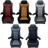 Economy High Back Diamond Pattern Leather Truck Seat With Lumbar Support