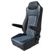 Economy High Back Diamond Pattern Leather Truck Seat With Lumbar Support - Side View