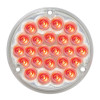 4"  Pearl Round LED Load Light With 1156 Plug - Red LEDs/Clear Lens On