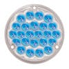 4" Pearl Round LED Interior Light With 1156 Plug - Blue LEDs/Clear Lens On