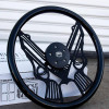 18" Black Pistol Steering Wheel Far View