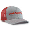 Raney's Heather Grey & Red Snapback Hat Side