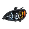 Freightliner Columbia Blackout Full LED Headlight With LED Light Bar - On Side View
