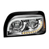 Freightliner Century Halogen Chrome Headlight With White LED DRL And Turn Signal - Driver Side