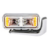 Peterbilt Chrome LED Projection Headlight With Mounting Arm - Drivers Side Front View On