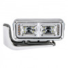 Peterbilt Chrome LED Projection Headlight With Mounting Arm - Front View Off