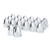 20 Pack of Chrome 1 1/2" Push On Slotted Bullet Nut Cover With Flange