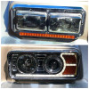 Freightliner Classic Chrome Projector Headlights With LED Amber Turn Signal & White Daylight Running Light Comparison