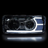 Freightliner Classic Chrome Projector Headlights With LED Amber Turn Signal & White Daylight Running Light- Running Light