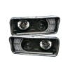 Freightliner Classic Blackout Projector Headlights With LED Amber Turn Signal & White Daylight Running Light- Complete Kit