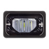 4"x6" High Power LED Heating Light Black Low Beam Front View