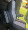 Redline Form-Fitting International ProStar Truck Seat Covers (Black with Gray Accents; Installed)
