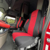 Redline Form-Fitting International ProStar Truck Seat Covers (Black with Red Accents; Installed)