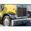 International 9900 Headlight Bezels 3523002C1 3523003C1 (Installed, Yellow Truck)