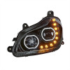 Kenworth T680 Blackout Headlight With Halo LED And Sequential Light Bar (On)