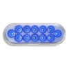 6" Oval 12 LED Dual Color Red STT And Blue Marker Light - Blue