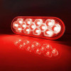6" Oval 12 LED Dual Color Red STT And Blue Marker Light - Red On Black