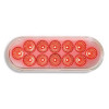 6" Oval 12 LED Dual Color Red STT And Green Marker Light - Red