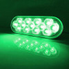 6" Oval 12 LED Dual Color Red STT And Green Marker Light - Green On Black