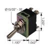 Heavy Duty DPST On Off Toggle Switch 422664 191025 - Dimensions