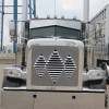 Peterbilt 388 389 Stainless Steel Triple Diamond Louvered Grill Insert By RoadWorks - Close Up