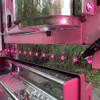 3/4" Mini Button Dual Revolution Amber & Pink LED Marker Light (Installed; On, Day)