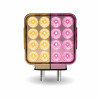 38 LED Square Double Face Dual Revolution Breast Cancer Awareness Pink Fender Light - Amber/ Pink