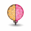 38 LED Round Double Face Dual Revolution Breast Cancer Awareness Pink Fender Light - Amber/Pink